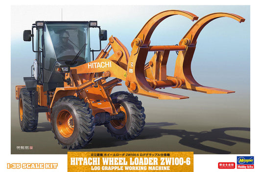 Hasegawa - HITACHI WHEEL LOADER ZW100-6 LOG GRAPPLE KIT 1:35 - Cod. HA66105