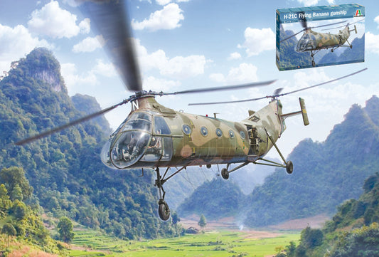 Italeri - ELICOTTERO H-21C FLYNG BANANA GUNSHIP KIT 1:48 - Cod. IT2774