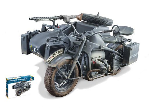Italeri - ZUNDAPP KS 750 W/SIDECAR KIT 1:9 - Cod. IT7406