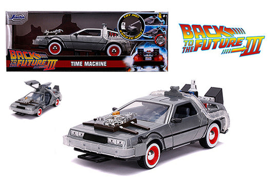 Jada Toys - DE LOREAN "BACK TO THE FUTURE III" VINTAGE WHEELS W/LIGHTS TRY ME 1:24 - Cod. JADA32166