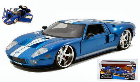 Jada Toys - FORD GT 2005 FAST & FURIOUS BLUE W/WHITE STRIPES 1:24 - Cod. JADA97177