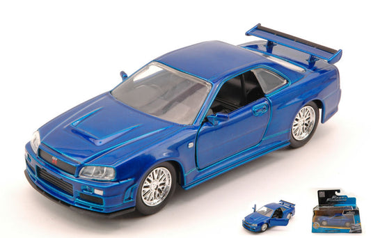 Jada Toys - NISSAN SKYLINE GT-R (R-34) FAST & FURIOUS METALLIC BLUE 1:32 - Cod. JADA97185