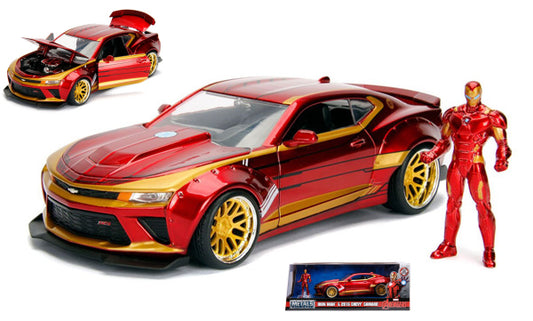 Jada Toys - IRON MAN W/2016 CHEVY CAMARO METALLIC RED 1:24 - Cod. JADA99724