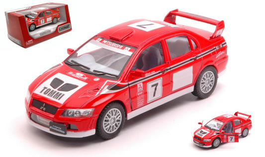 Kinsmart - MITSUBISHI LANCER EVO VII WRC N.7 RED/WHITE cm 12 BOX - Cod. KT5048W