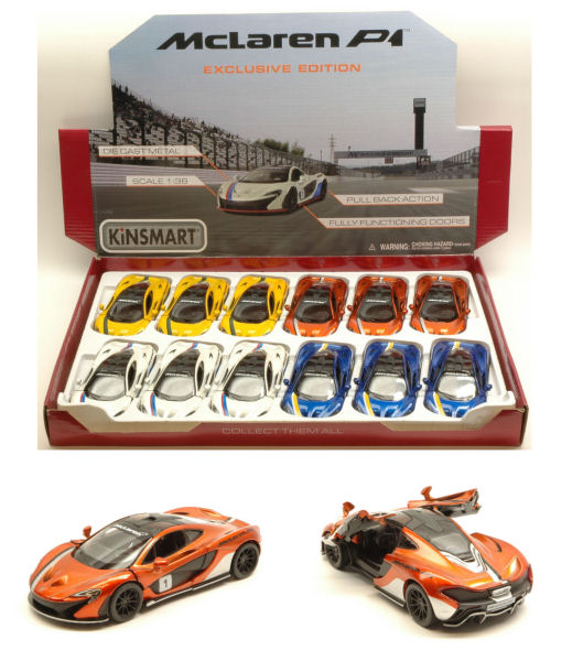 Kinsmart - MC LAREN P1 2016 WITH WING & STRIPES 1:36 - Cod. KT5393DF