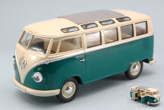 Kinsmart - VW SAMBA BUS 1962 GREEN/CREAM ROOF BOX 1:24 - Cod. KT7005WGN