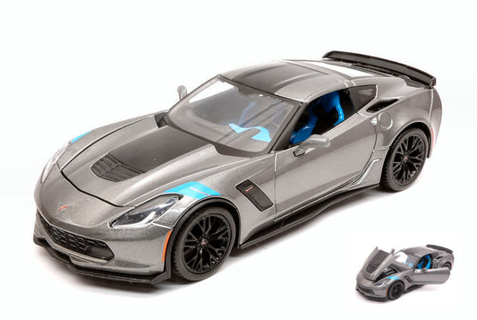 Maisto - CHEVROLET CORVETTE GRAN SPORT 2017 GUN METAL W/BLACK STRIPES 1:24 - Cod. MI31516G