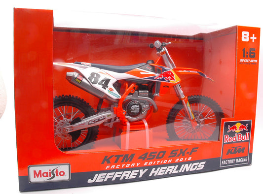 Maisto - KTM 450 SX-F N.84 JEFFREY HERLINGS 1:6 - Cod. MI32228