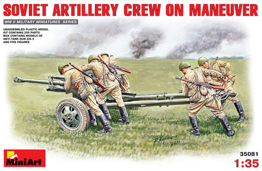 Miniart - SOVIET ARTILLERY CREW ON MANEUVER KIT 1:35 - Cod. MIN35081
