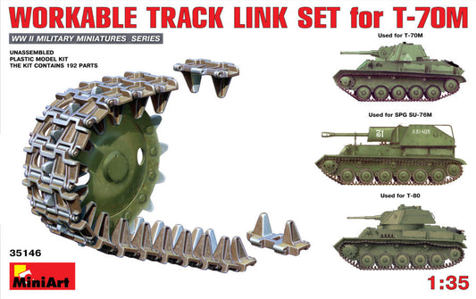 Miniart - WORKABLE TRACK LINK SET FOR T-70M LIGHT TANK KIT 1:35 - Cod. MIN35146