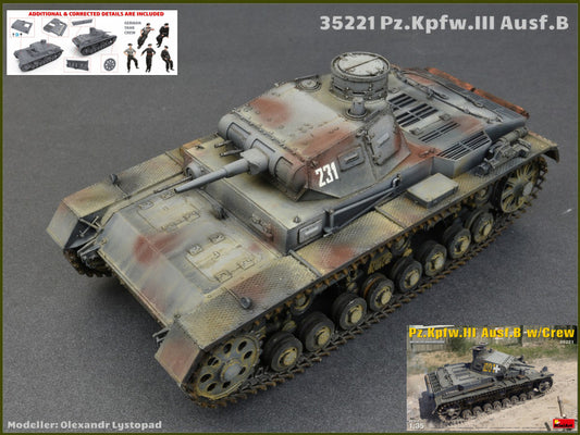 Miniart - PZ.KPFW.III AUSF.B W/CREW KIT 1:35 - Cod. MIN35221