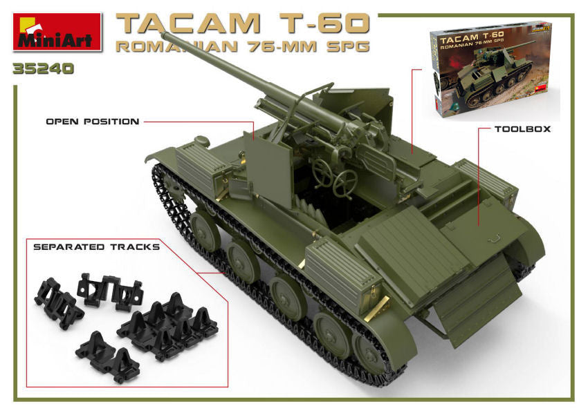 Miniart - ROMANIAN 76 mm SPG TACAM T-60 INTERIOR KIT 1:35 - Cod. MIN35240