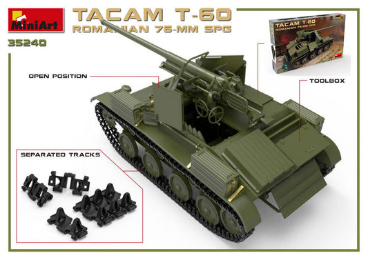 Miniart - ROMANIAN 76 mm SPG TACAM T-60 INTERIOR KIT 1:35 - Cod. MIN35240