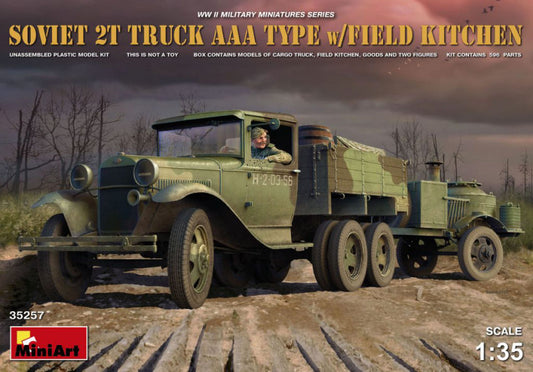 Miniart - SOVIET 2t TRUCK AAA TYPE W/FIELD KITCHEN KIT 1:35 - Cod. MIN35257