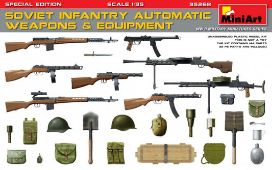Miniart - SOVIET INFANTRY AUTOMATIC WEAPONS & EQUIPMENT KIT 1:35 - Cod. MIN35268