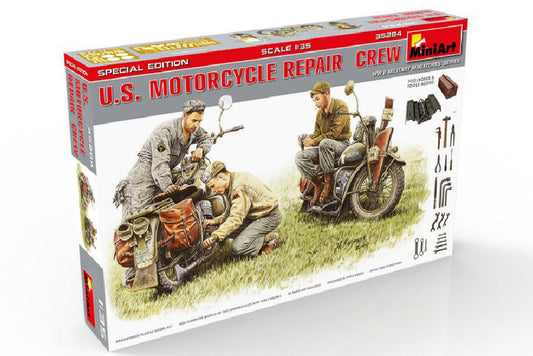 Miniart - U.S.MOTORCYCLE REPAIR CREW KIT 1:35 - Cod. MIN35284