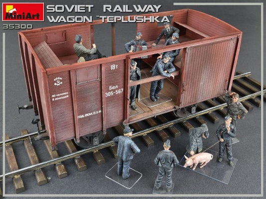 Miniart - SOVIET RAILWAY WAGON TEPLUSHKA KIT 1:35 - Cod. MIN35300
