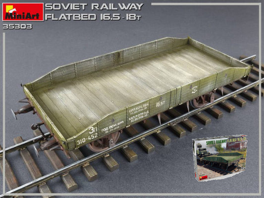 Miniart - SOVIET RAILWAY FLATBED 16.5-18 t KIT 1:35 - Cod. MIN35303