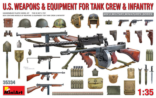 Miniart - U.S. WEAPONS & EQUIPMENT FOR TANK CREW & INFANTRY KIT 1:35 - Cod. MIN35334