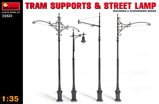 Miniart - TRAM SUPPORTS AND STREET LAMPS KIT 1:35 - Cod. MIN35523