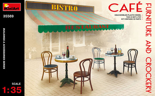 Miniart - CAFE' FURNITURE & CROCKERY KIT 1:35 - Cod. MIN35569