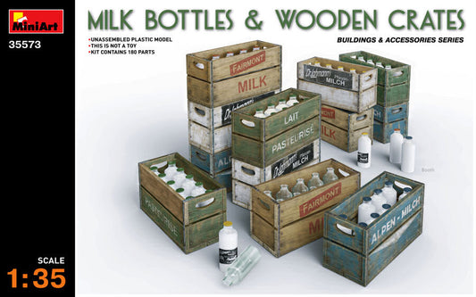 Miniart - MILK BOTTLE & WOODEN CRATES KIT 1:35 - Cod. MIN35573