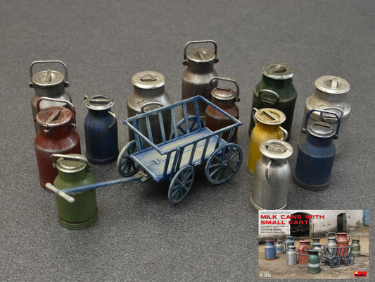 Miniart - MILK CANS W/SMALL CART KIT 1:35 - Cod. MIN35580