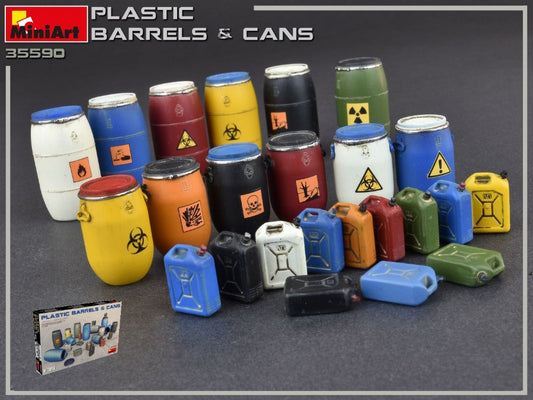 Miniart - PLASTIC BARRELS & CANS KIT 1:35 - Cod. MIN35590