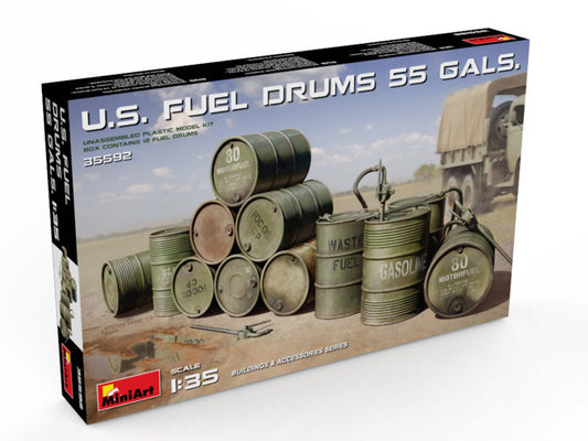 Miniart - U.S.FUEL DRUMS (55 Gals.) KIT 1:35 - Cod. MIN35592