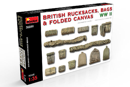 Miniart - BRITISH RUCKSACKS BAGS FOLDED CANVAS WWII KIT 1:35 - Cod. MIN35599