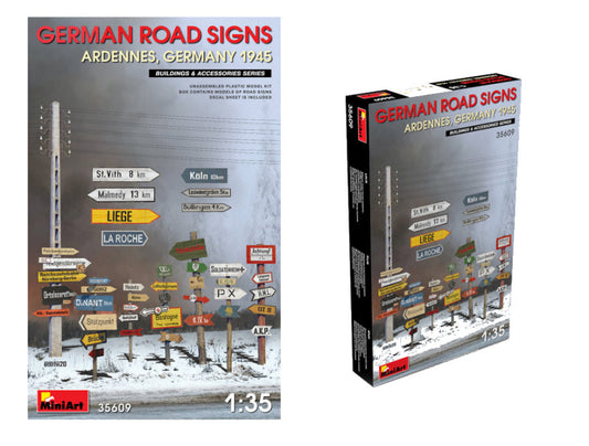 Miniart - GERMAN ROAD SIGNS WW2 ARDENNES-GERMANY 1945 KIT 1:35 - Cod. MIN35609