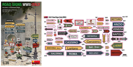 Miniart - ROAD SIGNS WWII ITALY KIT 1:35 - Cod. MIN35611