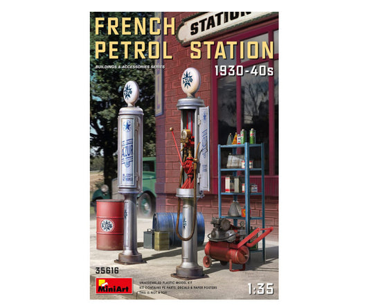 Miniart - FRENCH PETROL STATION 1930-40S KIT 1:35 - Cod. MIN35616