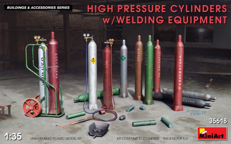 Miniart - HIGH PRESSURE CYLINDERS W/WELDING EQUIPMENT KIT 1:35 - Cod. MIN35618