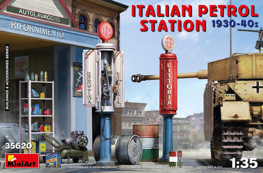 Miniart - ITALIAN PETROL STATION 1930-40s KIT 1:25 - Cod. MIN35620