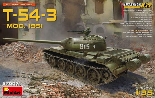 Miniart - T-54-3 SOVIET MEDIUM TANK MOD.1951 KIT 1:35 - Cod. MIN37007