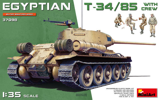Miniart - EGYPTIAN T-34/85 W/CREW KIT 1:35 - Cod. MIN37098