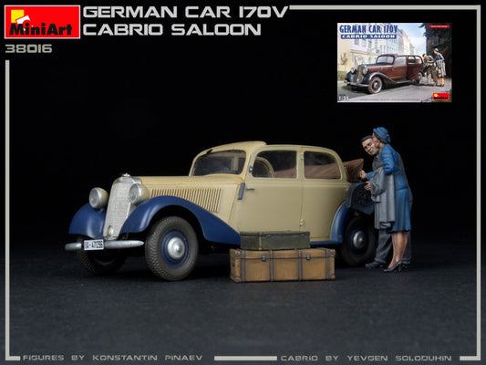 Miniart - GERMAN CAR 170V CABRIO SALOON KIT 1:35 - Cod. MIN38016