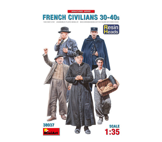Miniart - FRENCH CIVILIANS 30-40s KIT 1:35 - Cod. MIN38037