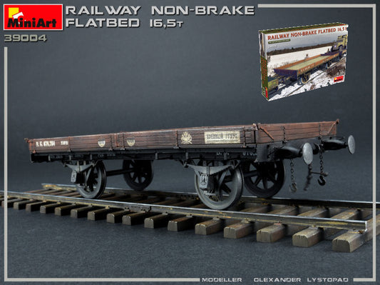 Miniart - RAILWAY NON-BRAKE FLATBED 16.5 t KIT 1:35 - Cod. MIN39004