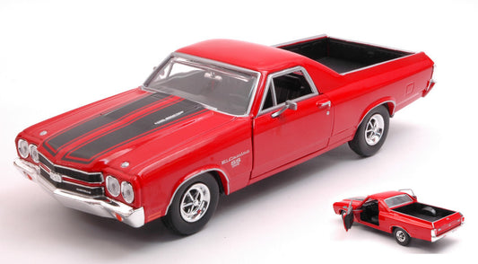 Motormax - CHEVROLET EL CAMINO SS 396 1970 RED W/BLACK STRIPES 1:24 - Cod. MTM79347R