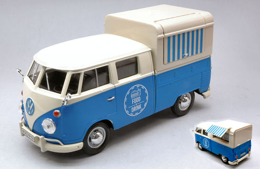 Motormax - VW TYPE 2 (T1) 1965 DELIVERY VAN FOOD TRUCK BLUE 1:24 - Cod. MTM79576