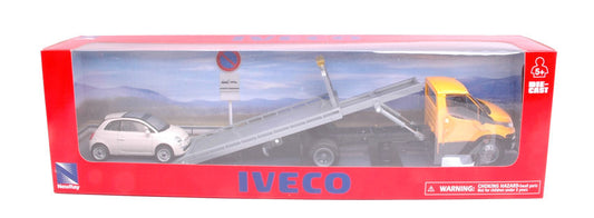 New Ray - IVECO DAILY GIALLO C/FIAT CINQUECENTO AVORIO 1:43 - Cod. NY15875CA