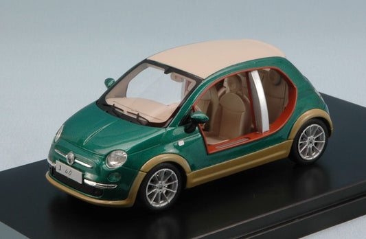 Premiumx - FIAT 500 CASTAGNA EV "KHAMIS GHEDDAFI" 2009 GREEN/WOOD 1:43 - Cod. PR0256