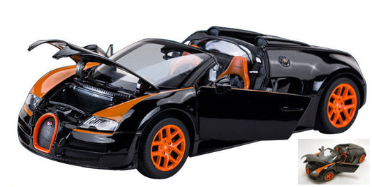 Rastar - BUGATTI VEYRON 16.4 GRAND SPORT 2012 BLACK/ORANGE 1:18 - Cod. RAT43900BO