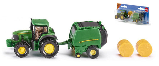 Siku - TRATTORE JOHN DEERE + PRESSABALLE ROUND BALER 1:87 - Cod. SK1665