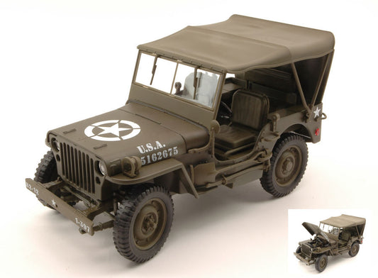 Welly - JEEP WILLYS U.S. ARMY CLOSED MATT OLIVE 1:18 - Cod. WE18036H