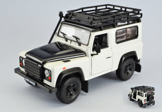 Welly - LAND ROVER DEFENDER WHITE/BLACK W/ROOF RACK 1:24 - Cod. WE22498SPWHITE