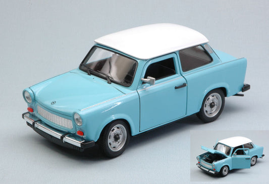 Welly - TRABANT 601 1964-1990 LIGHT BLUE W/WHITE ROOF 1:24 - Cod. WE24037SBL
