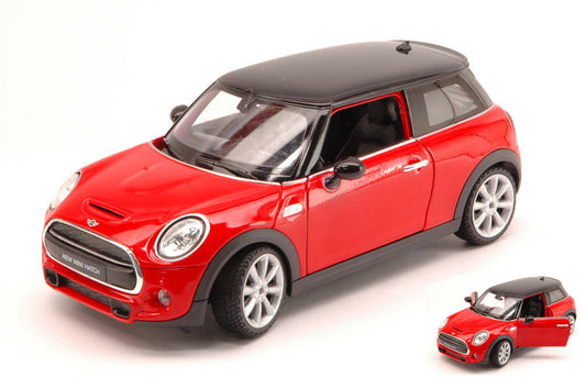 Welly - NEW MINI COOPER HATCH 2014 RED W/BLACK ROOF 1:24 - Cod. WE4058R